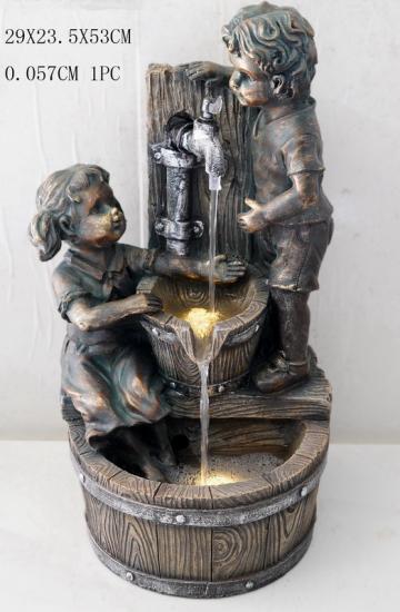 Boy and Girl Garden Statue
