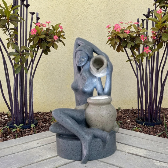 Angel statue water fountain